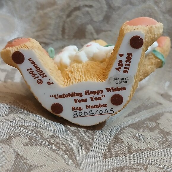Cherished Teddies Unfolding Happy Wished Four You 1992 P. Hillman - Picture 5 of 6